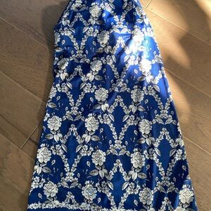 Floral Blue and White Dress